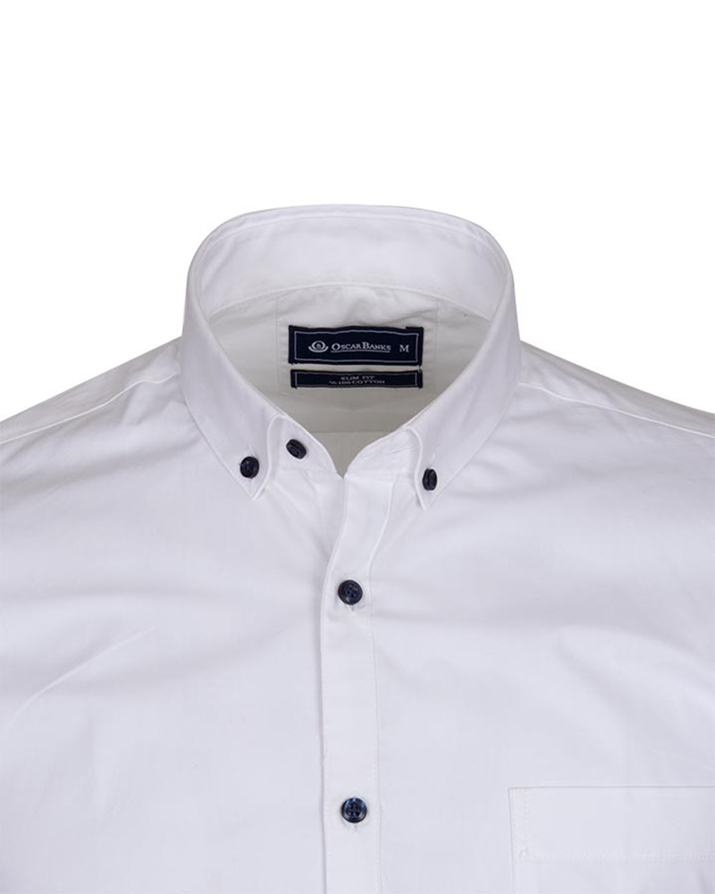 Luxury Cotton Plain Long Sleeved Mens Shirt SL 6351 - Thumbnail