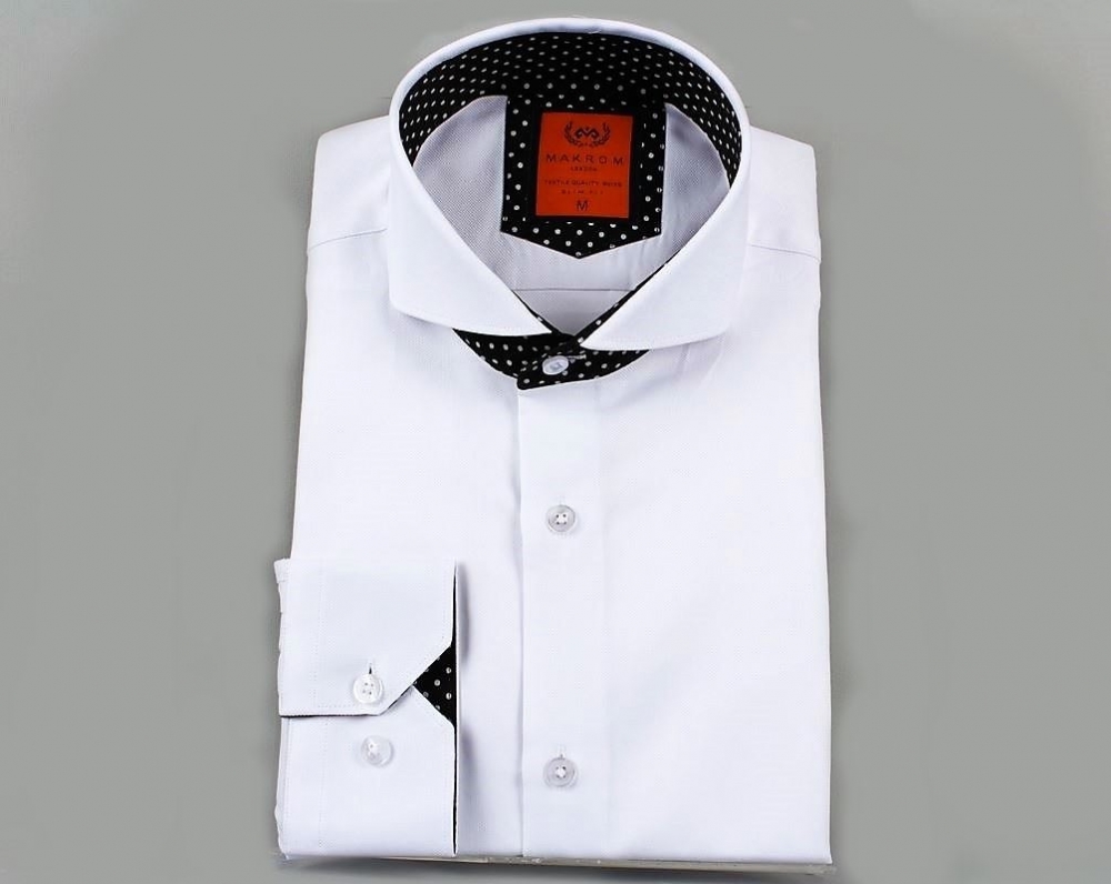 Luxury Cutaway Plain Long Sleeved Shirt with Inside Details SL 5953 ...