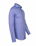 Luxury Cutaway Plain Long Sleeved Shirt with Inside Details SL 5953 - Thumbnail
