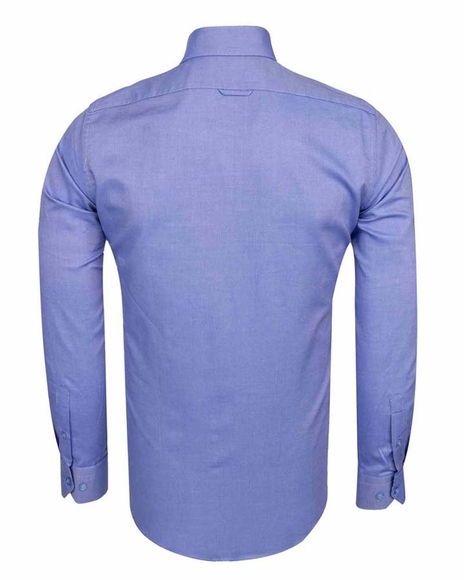 MAKROM - Luxury Cutaway Plain Long Sleeved Shirt with Inside Details SL 5953 (1)