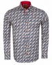 Luxury Dark Gray Printed Long Sleeved Mens Shirt SL 6614 - Thumbnail