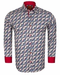 Luxury Dark Gray Printed Long Sleeved Mens Shirt SL 6614 - Thumbnail