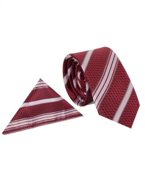 MAKROM - Luxury Diamond and Striped Design Business Necktie KR 08 (Thumbnail - )