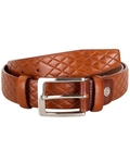 Luxury Diamond Pattern Leather Belt B 20 - Thumbnail