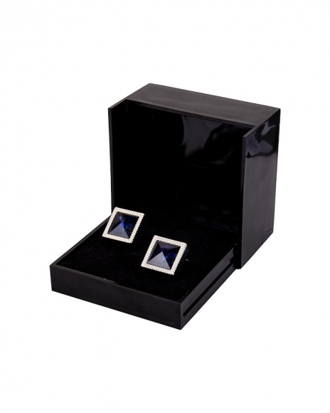 Luxury Diamond Shape Blue Enamel Cufflinks C 02