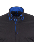 Luxury Dots and Patterns Printed Double Collar Mens Shirt SL 7074 - Thumbnail
