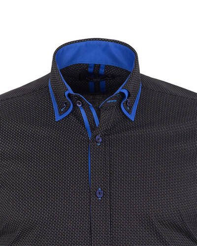 Luxury Dots and Patterns Printed Double Collar Mens Shirt SL 7074