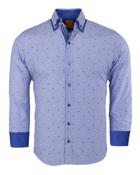 Luxury Double Collar Long Sleeved Mens Shirt SL 6496