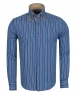 Luxury Double Collar Long Sleeved Striped Mens Shirt SL 5187 - Thumbnail