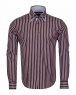 Luxury Double Collar Long Sleeved Striped Mens Shirt SL 5187 - Thumbnail