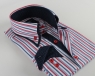 Luxury Double Collar Long Sleeved Striped Mens Shirt SL 5187 - Thumbnail