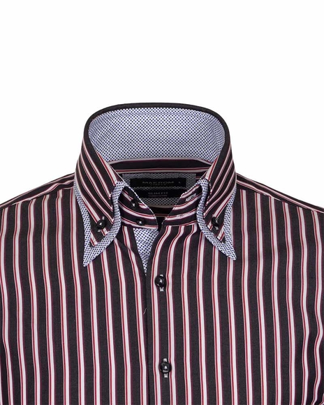 Luxury Double Collar Long Sleeved Striped Mens Shirt SL 5187