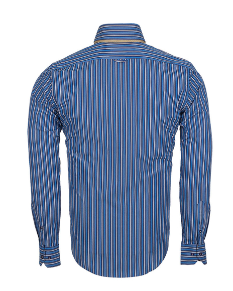 Luxury Double Collar Long Sleeved Striped Mens Shirt SL 5187