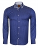 Luxury Double Collar Pale Dot Print Long Sleeved Mens Shirt SL 6549 - Thumbnail