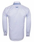 Luxury Double Collar Pale Dot Print Long Sleeved Mens Shirt SL 6549 - Thumbnail