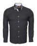 Luxury Double Collar Plain Long Sleeved Mens Shirt with Inside Details SL 5514 - Thumbnail