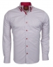 Luxury Double Collar Plain Long Sleeved Mens Shirt with Inside Details SL 5514 - Thumbnail