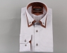 Luxury Double Collar Plain Long Sleeved Mens Shirt with Inside Details SL 5514 - Thumbnail