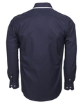 Luxury Double Collar Plain Long Sleeved Mens Shirt with Inside Details SL 5514 - Thumbnail