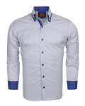 Luxury Double Collar Plain Long Sleeved Mens Shirt with Inside Details SL 5514 - Thumbnail