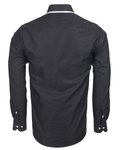 Luxury Double Collar Plain Long Sleeved Mens Shirt with Inside Details SL 5514 - Thumbnail