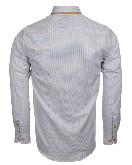 Luxury Double Collar Plain Long Sleeved Mens Shirt with Inside Details SL 5514