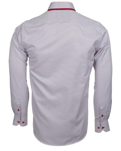 Luxury Double Collar Plain Long Sleeved Mens Shirt with Inside Details SL 5514