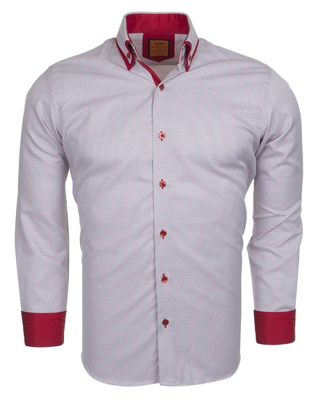 Luxury Double Collar Plain Long Sleeved Mens Shirt with Inside Details SL 5514