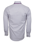 Luxury Double Collar Plain Long Sleeved Mens Shirt with Inside Details SL 5514 - Thumbnail