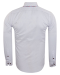 Luxury Double Collar Plain Long Sleeved Mens Shirt with Inside Details SL 7009 - Thumbnail