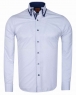 Luxury Double Collar Plain Thin Polka Dots Long Sleeved Mens Shirt SL 6627 - Thumbnail