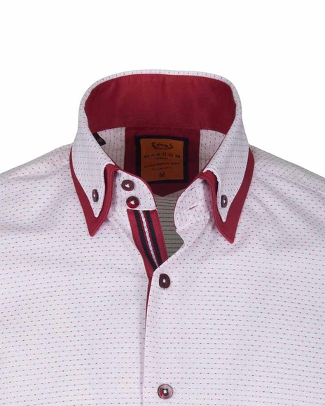 Luxury Double Collar Plain Thin Polka Dots Long Sleeved Mens Shirt SL 6627