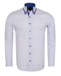 Luxury Double Collar Polka Dot Printed Long Sleeved Mens Shirt SL 6352 - Thumbnail