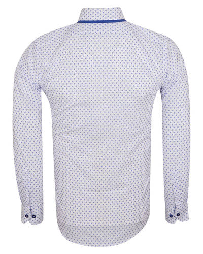 MAKROM - Luxury Double Collar Polka Dot Printed Long Sleeved Mens Shirt SL 6352 (1)