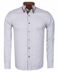 Luxury Double Collar Textured Long Sleeved Mens Shirt SL 6616 - Thumbnail