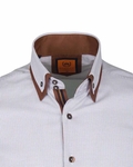 Luxury Double Collar Textured Long Sleeved Mens Shirt SL 6616 - Thumbnail