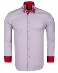 Luxury Double Collar Textured Long Sleeved Mens Shirt SL 6616 - Thumbnail