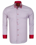 Luxury Double Collar Textured Long Sleeved Mens Shirt SL 6616 - Thumbnail