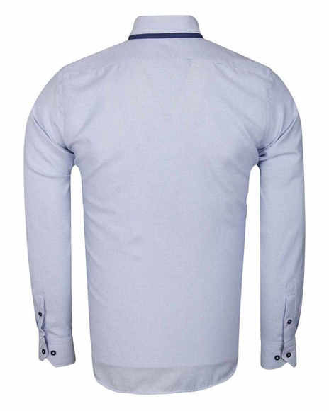 Luxury Double Collar Textured Long Sleeved Mens Shirt SL 6616