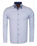 Luxury Double Collar Textured Long Sleeved Mens Shirt SL 6616 - Thumbnail