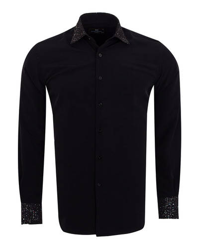 MAKROM - Luxury Fashion Mens Shirt with Shiny Details SL 6984