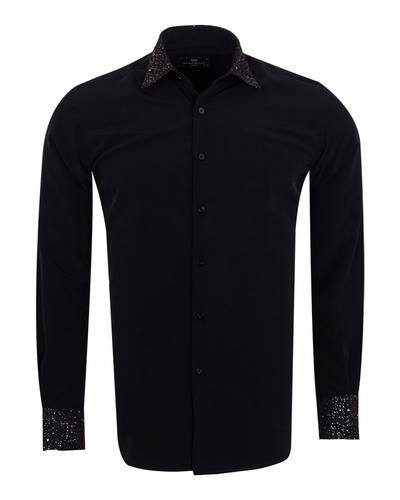 Luxury Fashion Mens Shirt with Shiny Details SL 6984