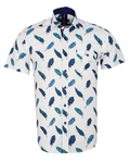 Luxury Feathers Printed Short Sleeved Shirt SS 7055 - Thumbnail