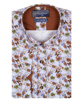 Luxury Floral And Dot Printed Pure Cotton Mens Shirt SL 6843 - Thumbnail