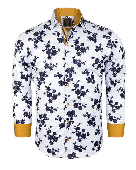 Luxury Floral Printed Long Sleeved Mens Shirt SL 6236