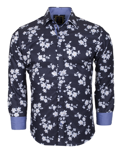 Luxury Floral Printed Long Sleeved Mens Shirt SL 6236