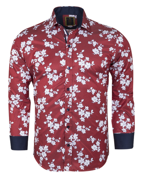 Luxury Floral Printed Long Sleeved Mens Shirt SL 6236