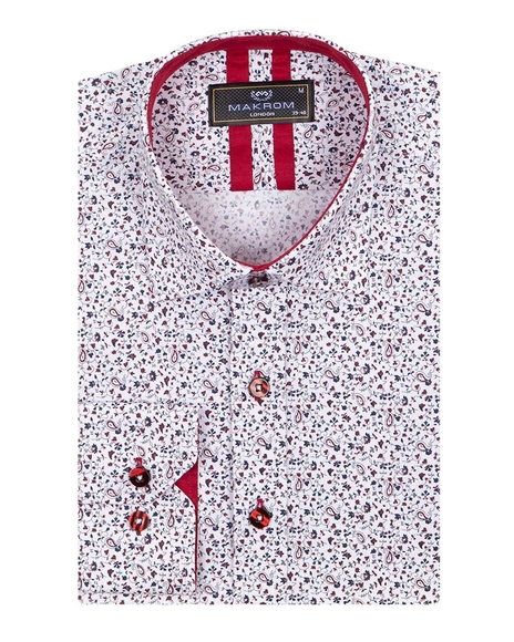 Luxury Floral Printed Long Sleeved Mens Shirt SL 6811