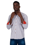 Luxury Floral Printed Long Sleeved Mens Shirt SL 6811 - Thumbnail