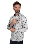 Luxury Floral Printed Long Sleeved Mens Shirt SL 7090 - Thumbnail